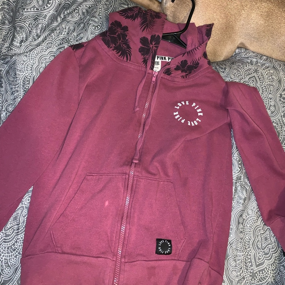 Pink zip up sweatshirt
